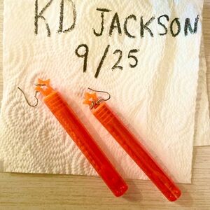 Orange bubble blower Earrings